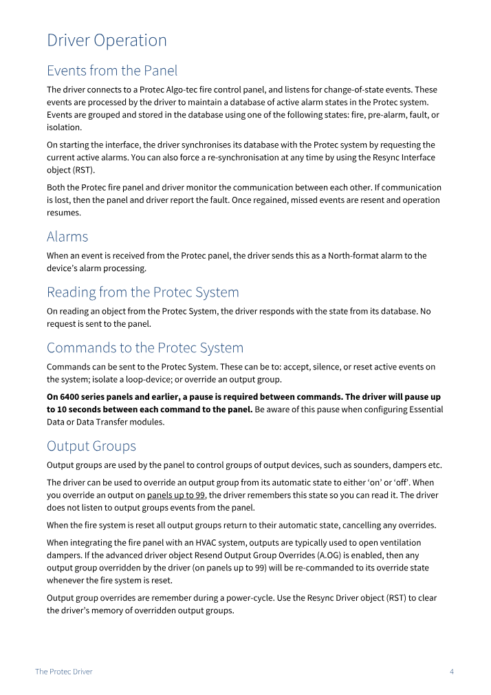 Preview thumbnail of page 4 of the Protec Driver Manual PDF document.